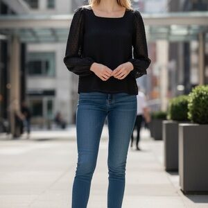 J. Crew Navy Textured Blouse